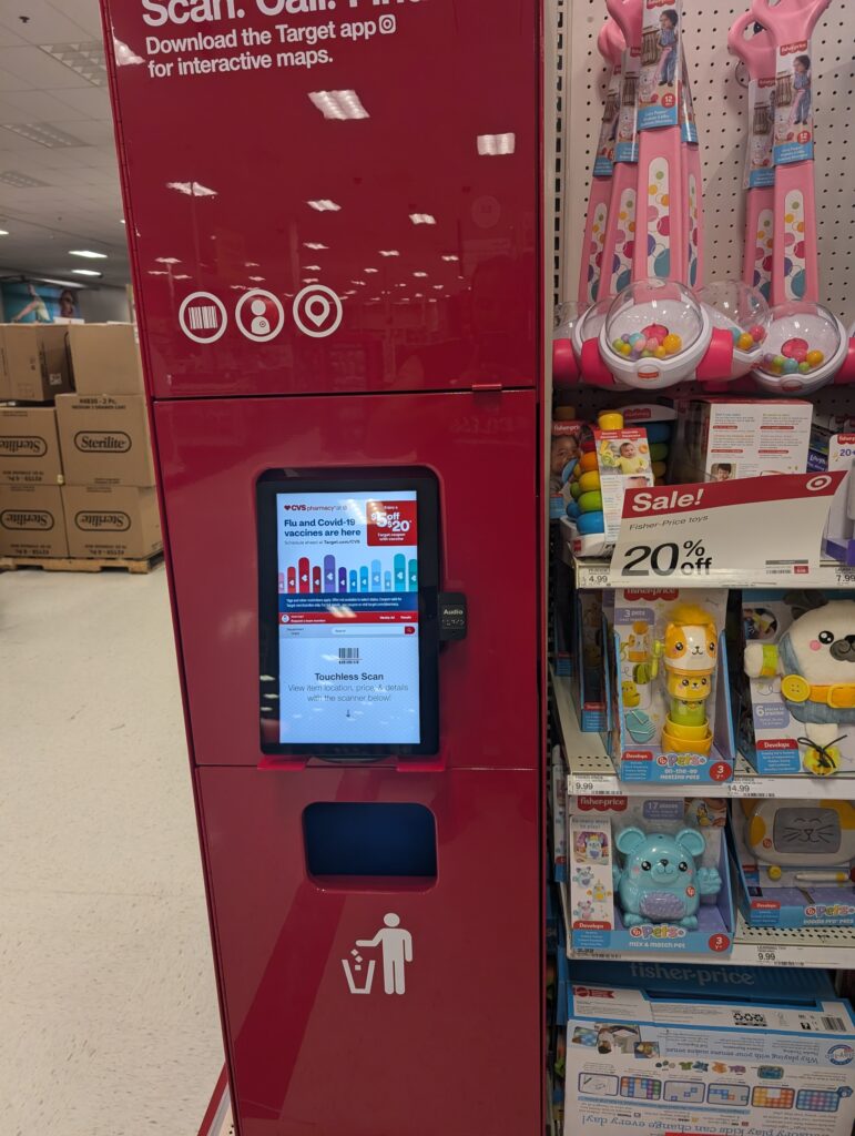 Price checker kiosk installed at Target Store