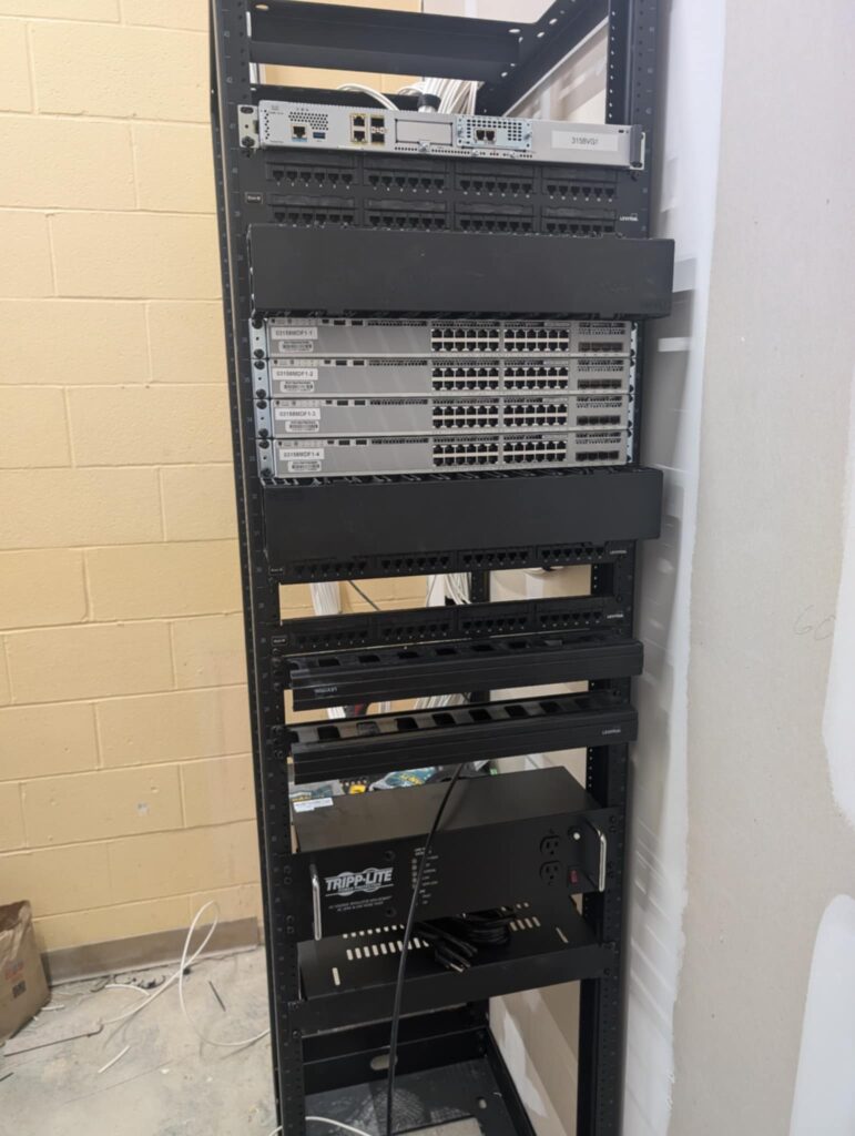 Data Rack with Switches Installed